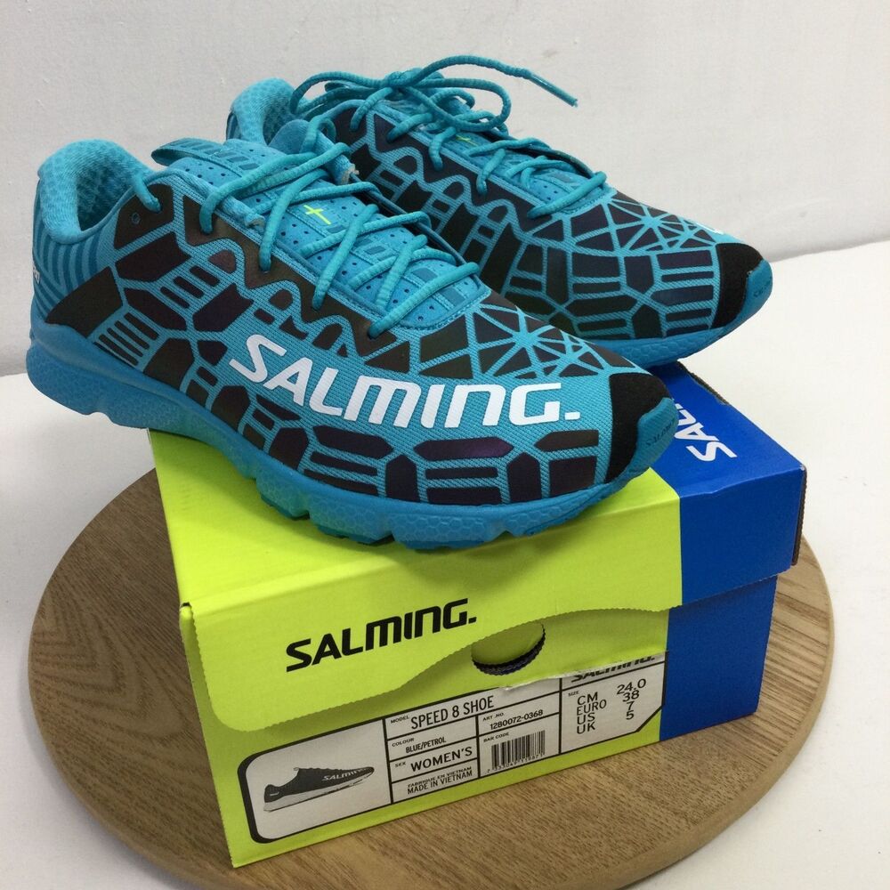Salming Womens Speed 8 Fitness Workout Running Shoes Blue/Petrol Size 7 NWB